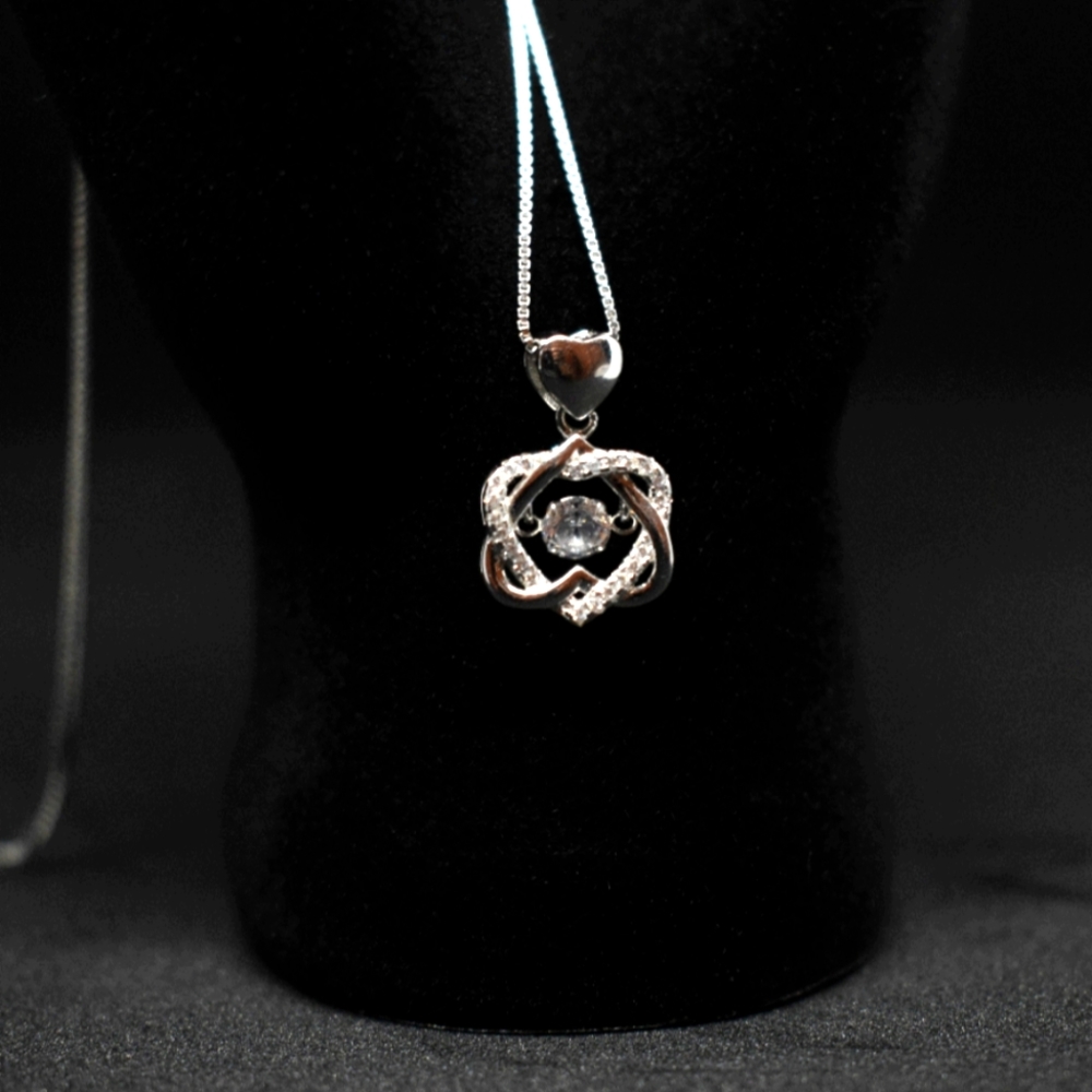 Sterling Silver Six Pointed Pendant Necklace